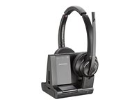 Poly Savi 8220 - Savi 8200 series - headset - på örat - DECT / Bluetooth - trådlös - USB-A via Bluetooth-adapter - svart - UC-certifierad, Certifierad för Microsoft-teams 8D3F5AA