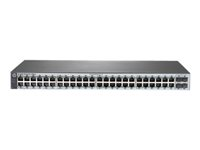 HPE 1820-48G - Switch - Administrerad - 48 x 10/100/1000 + 4 x Fast Ethernet/Gigabit SFP - skrivbordsmodell, rackmonterbar, väggmonterbar J9981A#ABB