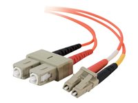 C2G Low-Smoke Zero-Halogen - Patch-kabel - LC multiläge (hane) till SC-läge (multi-mode) (hane) - 7 m - fiberoptisk - 50/125 mikron - orange 85323