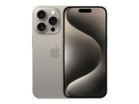 Apple iPhone 15 Pro - 5G smartphone - dual-SIM / Internminne 512 GB - OLED-skärm - 6.1" - 2556 x 1179 pixlar (120 Hz) - 3 st. bakre kameror 48 MP, 12 MP, 12 MP - front camera 12 MP - naturligt titan MTV93QN/A