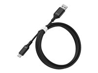 OtterBox Standard - USB-kabel - 24 pin USB-C (hane) till USB (hane) - USB 2.0 - 3 A - 2 m - svart 78-52659