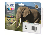 Epson 24 Multipack - 6-pack - svart, gul, cyan, magenta, ljus magenta, ljus cyan - original - blister med RF-larm/akustiskt larm - bläckpatron - för Expression Photo XP-55, 750, 760, 850, 860, 950, 960; Expression Premium XP-750, 850 C13T24284020