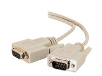 C2G Extension Cable - Seriell förlängningskabel - DB-9 (hane) till DB-9 (hona) - 2 m - formpressad, tumskruvar - beige 81370