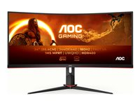 AOC Gaming CU34G2XP/BK - LED-skärm - spel - böjd - 34" - 3440 x 1440 WQHD @ 180 Hz - VA - 4000:1 - DisplayHDR 400 - 1 ms - 2xHDMI, 2xDisplayPort - svart CU34G2XP/BK