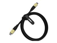 OtterBox - USB-kabel - 24 pin USB-C (hane) till 24 pin USB-C (hane) - USB 3.2 - 5 A - 1.8 m - USB-strömleverans (5A, 100W) 78-80212