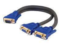 C2G Ultima SXGA Monitor Y-cable - VGA-förlängningskabel - HD-15 (VGA) (hane) till HD-15 (VGA) (hona) - formpressad - träkol 81174