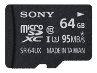 Sony SR64UXA - Flash-minneskort (microSDXC till SD-adapter inkluderad) - 64 GB - UHS Class 3 / Class10 - mikroSDXC UHS-I SR64UXA