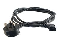 C2G 10m 18 AWG UK 90° Power Cord (IEC320C13R to BS 1363) - Strömkabel - power IEC 60320 C13 till BS 1363 (hane) vinklad - 10 m - svart C2G82037