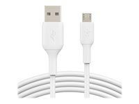 Belkin BoostCharge - USB-kabel - mikro-USB typ B (hane) till USB (hane) - 1 m - vit CAB005BT1MWH