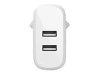 Belkin BoostCharge - Strömadapter - 24 Watt - 2 utdatakontakter (USB) - vit WCE002VF1MWH