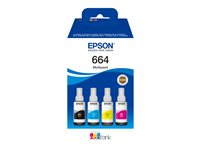 Epson EcoTank 664 - 4-pack - svart, gul, cyan, magenta - original - påfyllnadsbläck - för Epson L380, L395, L495; EcoTank ET-2650, L1455, L656; EcoTank ITS L3050, L3060, L3070 C13T664640