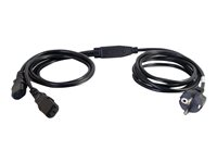 C2G Power Cord Splitter - Strömdelare - power CEE 7/7 (hane) till power IEC 60320 C13 - AC 250 V - 3 m - formpressad - svart - Europa 80629