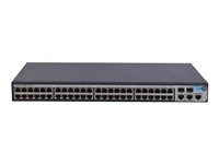 HPE 1910-48 Switch - Switch - L3 - Administrerad - 48 x 10/100 + 2 x kombinations-Gigabit SFP - rackmonterbar JG540A#ABB