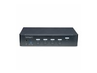 StarTech.com 4-Port DisplayPort KVM Switch, 4K 60Hz, TAA Compliant - Omkopplare för tangentbord/video/mus/ljud/USB - 4 x KVM/ljud/USB - 1 lokal användare - skrivbordsmodell - TAA-kompatibel P4AD122-KVM-SWITCH