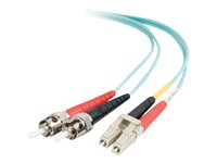 C2G LC-ST 10Gb 50/125 OM3 Duplex Multimode PVC Fiber Optic Cable (LSZH) - Nätverkskabel - ST-läge (multi-mode) (hane) till LC multiläge (hane) - 2 m - fiberoptisk - duplex - 50/125 mikron - OM3 - halogenfri - havsblå 85541