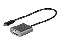 StarTech.com USB C till VGA-adapter - 1080p USB Type-C till VGA-adapterdongel - USB-C (DP alt-läge) till VGA-skärm/bildskärm videokonverterare - Thunderbolt 3-kompatibel - 30 cm ansluten kabel - Videokort - 24 pin USB-C hane till HD-15 (VGA) hona - 30 cm - svart - stöd för 1200p - för P/N: MXT101MMHQ45, MXT101MMHQ60, MXT101MMHQ65, MXT101MMHQ70, MXT101MMHQFF, TB4CDOCK CDP2VGAEC