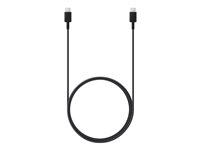 Samsung EP-DX310 - USB-kabel - 24 pin USB-C (hane) till 24 pin USB-C (hane) - USB 2.0 - 3 A - 1.8 m - USB Power Delivery (3A, 60W), supersnabb laddning upp till 25 W - svart EP-DX310JBEGEU