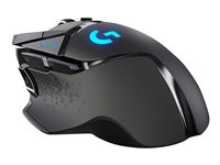 Logitech Gaming Mouse G502 LIGHTSPEED - Mus - optisk - 11 knappar - trådlös, kabelansluten - 2.4 GHz - trådlös USB-mottagare 910-005567