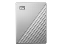 WD My Passport Ultra for Mac WDBPMV0040BSL - Hårddisk - krypterat - 4 TB - extern (portabel) - USB 3.0 (USB-C kontakt) - 256 bitars AES - silver WDBPMV0040BSL-WESN