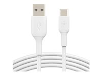 Belkin BoostCharge - USB-kabel - 24 pin USB-C (hane) till USB (hane) - 15 cm - vit CAB001BT0MWH