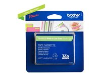 Brother TZe-MQP35 - Standardlim - vit på bärrosa - Rulle (1,2 cm x 5 m) 1 kassett(er) bandlaminat - för Brother PT-D210, D600, H110; P-Touch PT-1010, D200, D450, D800, E550, H110, P750, P900 TZEMQP35