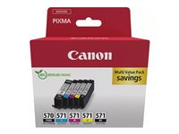 Canon PGI-570/CLI-571 PGBK/BK/C/M/Y Multi Pack - 5-pack - svartfärgad, svart, gul, cyan, magenta - original - box - bläcktank - för PIXMA TS5051, TS5053, TS5055, TS6050, TS6051, TS6052, TS8051, TS8052, TS9050, TS9055 0372C006