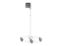 Compulocks iPad Pro M4 11" (2024), Apex Enclosure Rolling Cart - Rise Freedom Extended - Monteringssats (hölje, vagnstativ) - för surfplatta - låsbar - medicinsk - höggradig aluminium - vit - skärmstorlek: 11" - för Apple 11-inch iPad Pro (M4) MCRSTDEXW11PAPX4W
