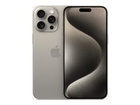 Apple iPhone 15 Pro Max - 5G smartphone - dual-SIM / Internminne 1 TB - OLED-skärm - 6.7" - 2796 x 1290 pixels (120 Hz) - 3 st. bakre kameror 48 MP, 12 MP, 12 MP - front camera 12 MP - naturligt titan MU7J3QN/A