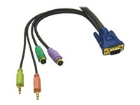 C2G Ultima 5-in-1 - Kabel för tangentbord/mus/video/ljud - PS/2, HD-15 (VGA), stereo mini jack (hane) till PS/2, HD-15 (VGA), stereo mini jack (hane) - 2 m - träkol 81730