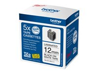 Brother TZe-231 - Lim - svart på vitt - Rulle (1,2 cm x 8 m) 1 kassett(er) bandlaminat (paket om 5) - för P-Touch PT-1010, 1090, 1230, 1280, 1290, 1880, 1950, 2100, 2430, 2700, 3600, 7100, 9500 TZE231M5