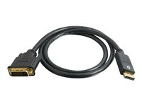 C2G DisplayPort 1.1 to DVI-D Cable - DisplayPort-kabel - dubbel länk - DisplayPort (hane) till DVI-D (hane) - 1 m - formpressad, tumskruvar - svart 81290