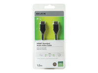 Belkin - HDMI-kabel - HDMI hane till HDMI hane - 1.5 m - svart F3Y017CP1.5MBLK
