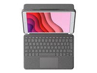 Logitech Combo Touch - Tangentbord och foliefodral - med pekdyna - bakgrundsbelyst - Apple Smart connector - QWERTY - brittisk - grafit - för Apple 10.2-inch iPad (7:e generation, 8:e generation, 9:e generation) 920-009629