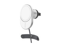 Belkin - Trådlös laddningshållare för bil - magnetisk med Qi2 + bilströmsadapter - 15 Watt - Fast Charge - grå WIC008BTGR-V2