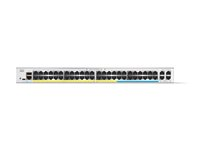 Cisco Catalyst 1300-48MGP-4X - Switch - L3 - Administrerad - 32 x 10/100/1000 (PoE+) + 16 x 2.5G (PoE+) + 4 x 10 Gigabit SFP+ - rackmonterbar - PoE+ (370 W) C1300-48MGP-4X