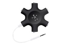 Belkin RockStar - Hörlursdelare - mini-phone stereo 3.5 mm hane till mini-phone stereo 3.5 mm hona - svart F8Z274BTBLK