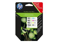 HP 950XL/951XL Combo Pack - 4-pack - hög kapacitet - svart, gul, cyan, magenta - original - blister - bläckpatron - för Officejet Pro 251dw, 276dw, 8100, 8600, 8610, 8620, 8630 C2P43AE#301