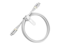 OtterBox Premium - USB-kabel - 24 pin USB-C (hane) till 24 pin USB-C (hane) - 1 m - molnhimmelfärgad vit 78-52680