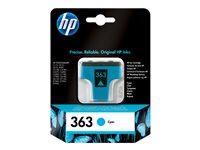 HP 363 - 4 ml - cyan - original - cyan - bläckpatron - för Photosmart 31XX, 82XX, C5100, C5170, C5175, C5190, C5194, C6100, C6150, C6175, C7100 C8771EE#301