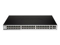 D-Link DES 3052P - Switch - Administrerad - 48 x 10/100 (PoE) + 2 x kombinations-Gigabit SFP + 2 x 10/100/1000 - skrivbordsmodell - PoE DES-3052P