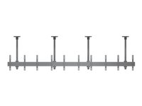 Multibrackets M Menu Board Mount Pro MBC5X1U - Monteringssats (kabelhanteringsklämma, 4 förlängningsrör (80 cm), 4 stångklämmor, 4 takplattor med skydd, 5 lutningsarmar, 6 förlängningsskenor, 6 enkla skärmskenor (1 m), enkel skärmskena (48 cm)) - en sida - för 5 LCD-bildskärmar - aluminium, stål - svart - skärmstorlek: 40"-65" 7350105215360