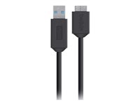 Belkin SuperSpeed USB 3.0 Cable A to Micro-B - USB-kabel - USB typ A (hane) till Micro-USB typ B (hane) - USB 3.0 - 91.4 cm - formpressad - svart F3U166BT03-BLK