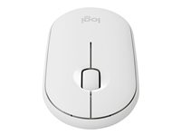 Logitech Pebble M350 - Mus - optisk - 3 knappar - trådlös - 2.4 GHz, Bluetooth - trådlös USB-mottagare - offwhite 910-005716