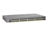 NETGEAR Smart GS752TP - Switch - L3 Lite - Administrerad - 8 x 10/100/1000 (PoE+) + 40 x 10/100/1000 (PoE) + 4 x SFP - skrivbordsmodell, rackmonterbar - PoE+ (384 W) GS752TP-100EUS