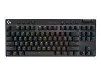 Logitech G PRO X TKL - Tangentbord - bakgrundsbelyst - trådlös - Bluetooth, 2.4 GHz - QWERTZ - tysk - tangentbrytare: Tactile - vit 920-012144