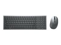 Dell Multi-Device KM7120W - Sats med tangentbord och mus - trådlös - 2.4 GHz, Bluetooth 5.0 - hela norden - Titan gray - för Latitude 3320, 3520, 7320 Detachable; XPS 13 9310, 17 9710 KM7120W-GY-PNN