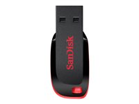 SanDisk Cruzer Blade - USB flash-enhet - 32 GB - USB 2.0 - röd, blanksvart SDCZ50-032G-B35