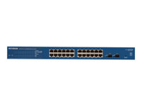 NETGEAR Smart GS724T - V4 - switch - L3 Lite - Administrerad - 24 x 10/100/1000 + 2 x Gigabit SFP - skrivbordsmodell, rackmonterbar GS724T-400EUS