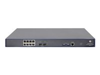 HPE 830 8-Port PoE+ Unified Wired-WLAN Switch - Switch - Administrerad - 8 x 10/100/1000 (PoE+) + 2 x Gigabit SFP - rackmonterbar - PoE+ JG641A