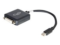 C2G 20cm Mini DisplayPort to DVI Adapter - Thunderbolt to Single Link DVI-D Converter M/F - Black - DisplayPort-kabel - Mini DisplayPort (hane) till DVI-D (hona) - 20 cm - svart 84311